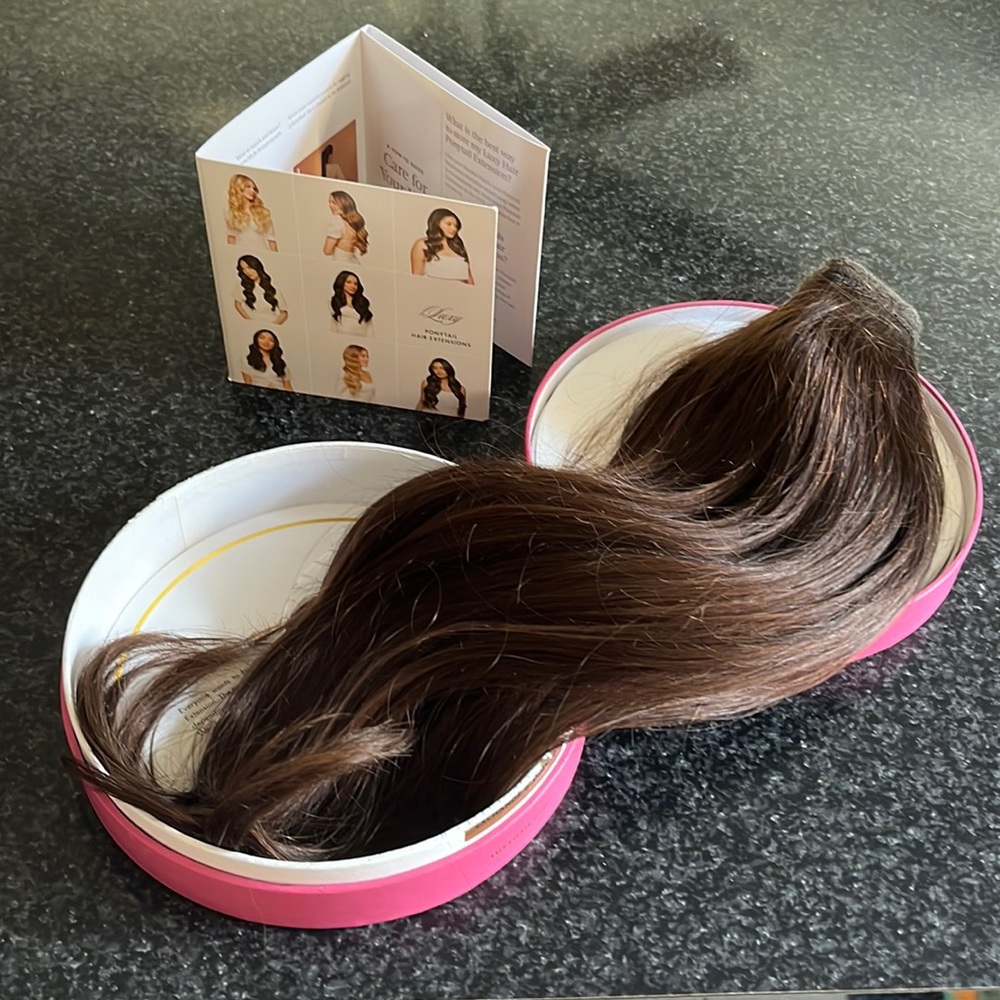 Luxy Hair, ponytail extension. 16” Tried on but never worn.